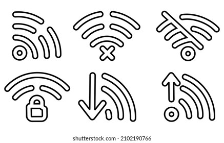 WI-FI set icons flat and wireless connection airwaves,Set of different wireless and wifi icons for design