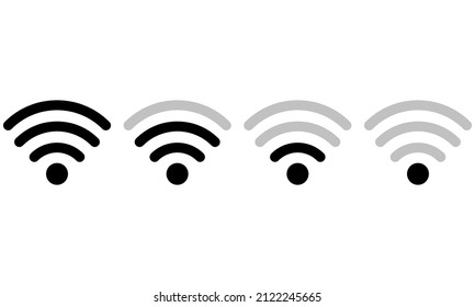 Wi-Fi set icons for web design. Level Wi-Fi signal. Internet connection signal. 