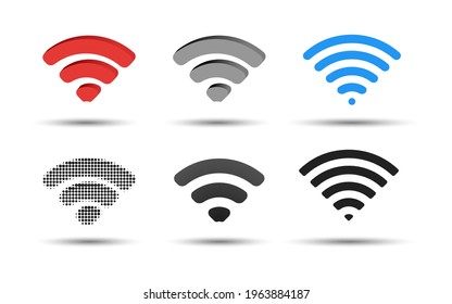 Wi-Fi, set. Vector icons for design on isolated white background.