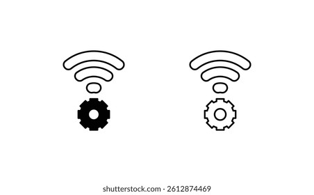 Wifi Setting icon design with white background stock illustration