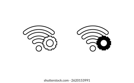 WIFI Setting icon design with white background stock illustration