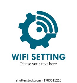 Ilustración de la plantilla del logotipo de configuración de WiFi. adecuado para móviles, aplicaciones, ordenadores, conexión, red, etc