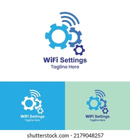 Wi-Fi Settings Logo Design Template. suitable for mobile, app, computer, connection, network, etc.