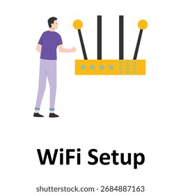 WiFi Setup Vector Illustration Which can easily edit or modify
