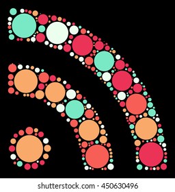 wifi shape vector design by color point