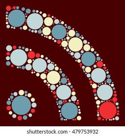 wifi shape vector design by color point