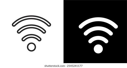 Ícone de compartilhamento Wi-Fi. ícone isolado do sinal do mundo. ícone linear da rede wi-fi. sinal e símbolo. Sinal sólido de área de wifi pública. Ícone de Wi-Fi sem fio símbolo plano de elemento de sinal de internet