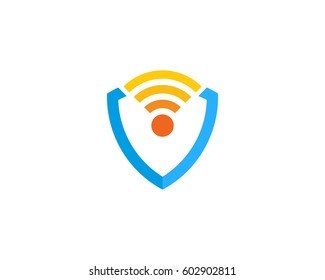Wifi Shield Logo Design Element