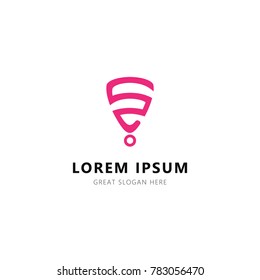 Wifi Shield Logo Icon. vector illustration