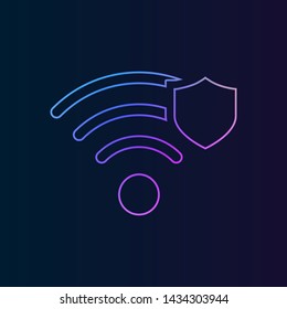 Wi-Fi with shield nolan icon. Simple thin line, outline vector of Technology icons for UI and UX, website or mobile application