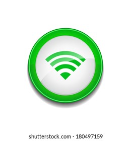 Wifi Sign Circular Green Vector Web Button Icon