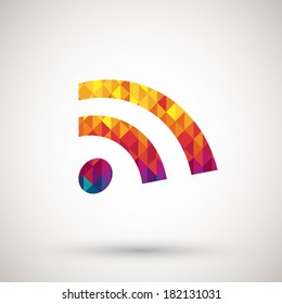  Wifi sign with colorful diamond