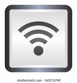 Wifi sign (elegance silver button, black version)