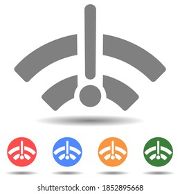 WiFi-Zeichen mit Ausruf, Wifi-Netzwerk ist nicht verfügbar Vektorgrafik