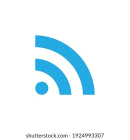 Icono plano de signo Wifi en la ilustración del vector de fondo blanco