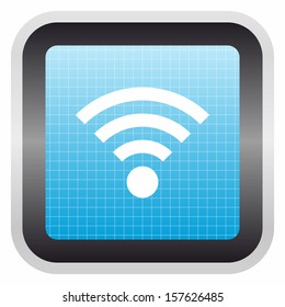Wifi sign (glossy screen button, blue version) 