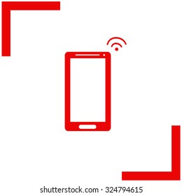 Wi-Fi sign on phone vector icon.