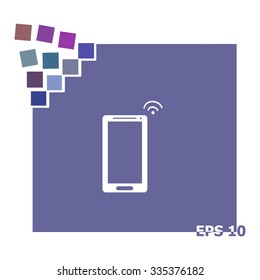 Wi-Fi sign on phone vector icon.