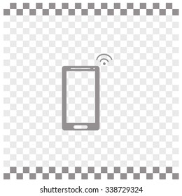 Wi-Fi sign on phone vector icon.