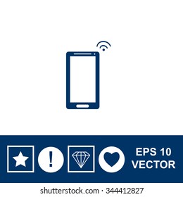 Wi-Fi sign on phone vector icon.