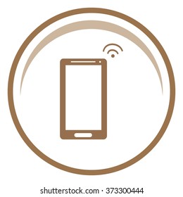 Wi-Fi sign on phone vector icon.