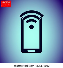 Wi-Fi sign on phone vector icon.