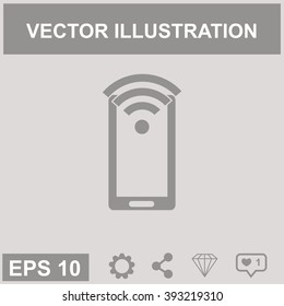 Wi-Fi sign on phone vector icon.