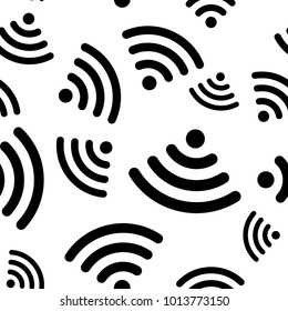 Wifi Sign Seamless Background . Wi Fi Pattern.