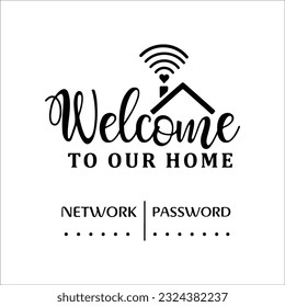 Wifi Sign SVG, Wifi Password svg, Welcome Wifi Sign svg, Welcome svg, dxf, png instant download, Wifi Password Sign, Sign Making