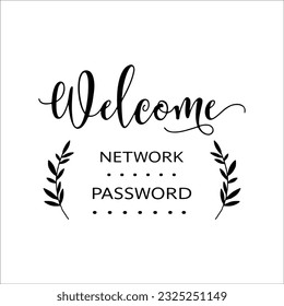 Signo Wifi SVG, Wifi Password svg, Welcome Wifi Sign svg, Welcome svg, dxf, descarga instantánea de png, Signo de contraseña Wifi