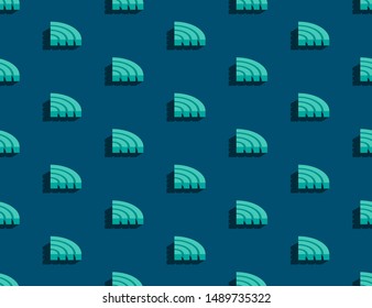 Wifi sign and symbol 3D isometric seamless pattern, Internet wireless connect technology concept design illustration isolated on blue background with copy space, vector eps 10