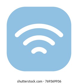 Wi-Fi sign. Wi-Fi symbol. Wi-Fi zone. Rounded square button
