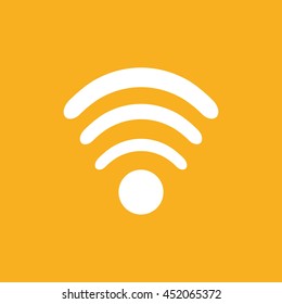 Wi-Fi sign vector icon. Yellow background
