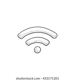 Icono de esbozo del vector de signo Wifi aislado en el fondo. Icono de signo Wifi dibujado a mano. Icono de boceto de signos Wifi para infografía, sitio web o aplicación.