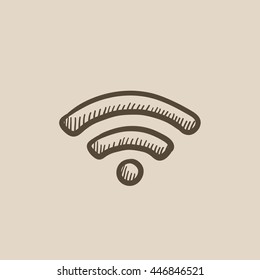 Wifi sign vector sketch icon isolated on background. Hand drawn Wifi sign icon. Wifi sign sketch icon for infographic, website or app.