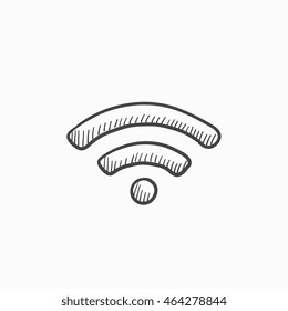 Icono de esbozo del vector de signo Wifi aislado en el fondo. Icono de signo Wifi dibujado a mano. Icono de boceto de signos Wifi para infografía, sitio web o aplicación.