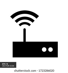 Wifi signal antenna icon Illustration. modem and router with a white background. Vector illustration