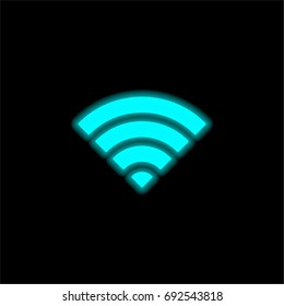 Wifi signal blue glowing neon ui ux icon. Glowing sign logo vector