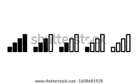 wifi signal connection high to low four bar icons vector