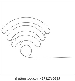WLAN-Signal durchgehende einzeilige Zeichnung, Vektorgrafik