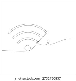 Sinal Wifi contínuo uma linha desenho vetorial ilustração