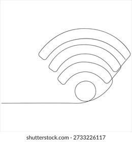 WLAN-Signal durchgehende einzeilige Zeichnung, Vektorgrafik