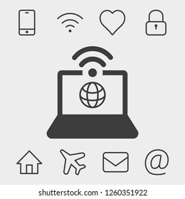 WiFi signal detection icon stock vector illustration