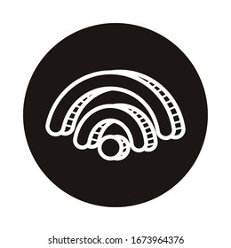 wifi signal doodle block style icon vector illustration design