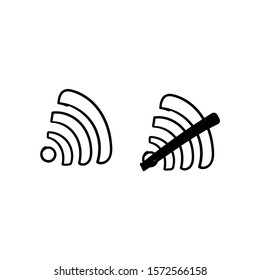 wifi signal doodle icon vector hand drawing 