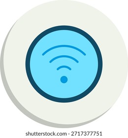 Ícone De Estilo De Círculo Plano De Sinal Wifi