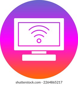 Wifi SIgnal Glyph Gradient Circle Vector Icon Design