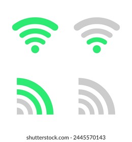 WiFi-Signal gut schlecht Stärke-Level-Symbol-Vektorgrafik-Grafikset. Drahtlose Mobilantennenverbindung