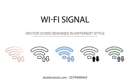 Wi-fi Signal icon design with white background stock illustration