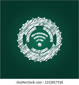 wifi signal icon drawn with chalkboard texture